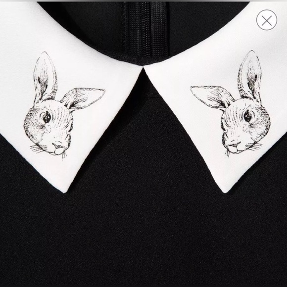 Victoria Beckham for target bunny collar long sleeve black shift dress. Size XS - Picture 5 of 13